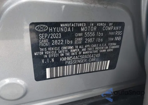 2024 Hyundai Ioniq 6 Limited из США, поврежденный, VIN KMHM54AC5RA064248